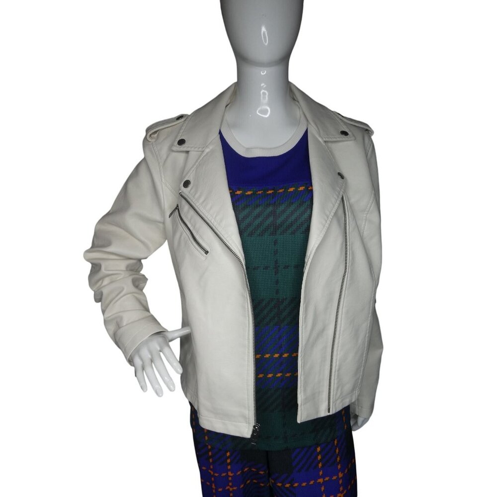 Levis Faux Leather Moto Jacket White‎ Women's